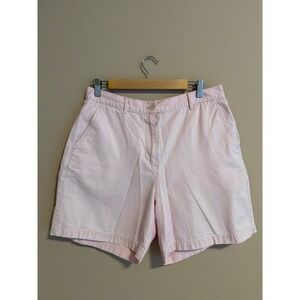 Lauren Ralph Lauren Womens Pink Cotton Chino Bermuda Shorts Size 12 High Rise